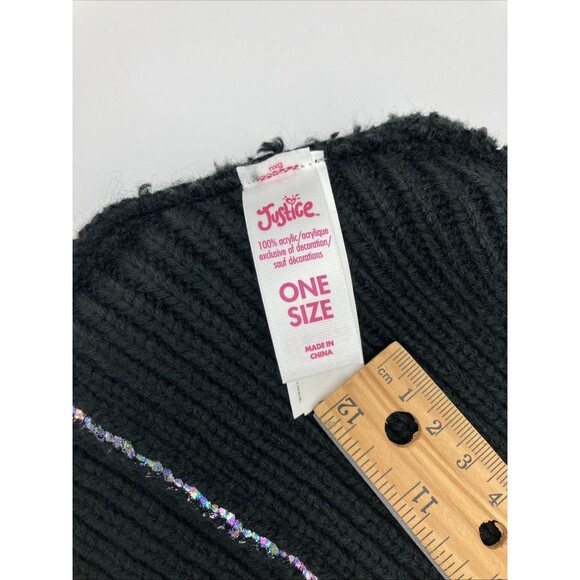 Justice Girls Kitty Cat Beanie Hat Ears Holographic Y2K Sparkle Kawaii - Picture 3 of 6